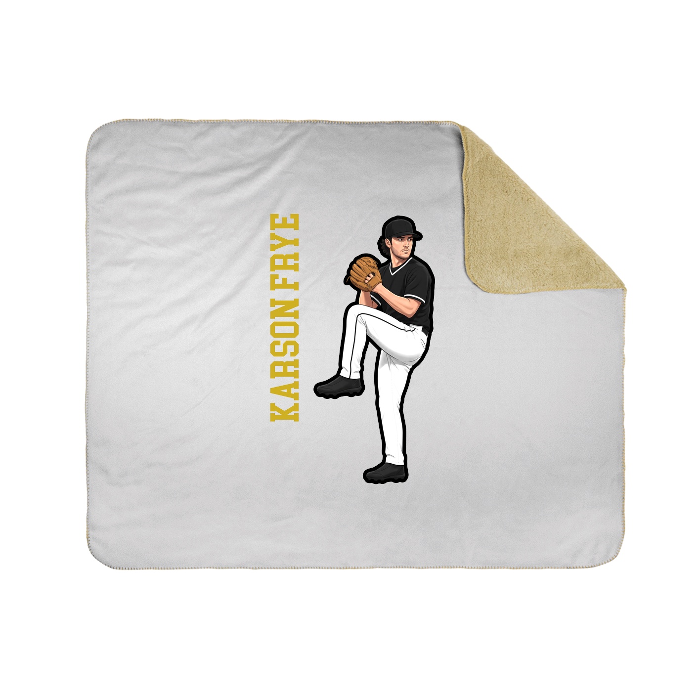 Throw Blanket — Name Vertical in White