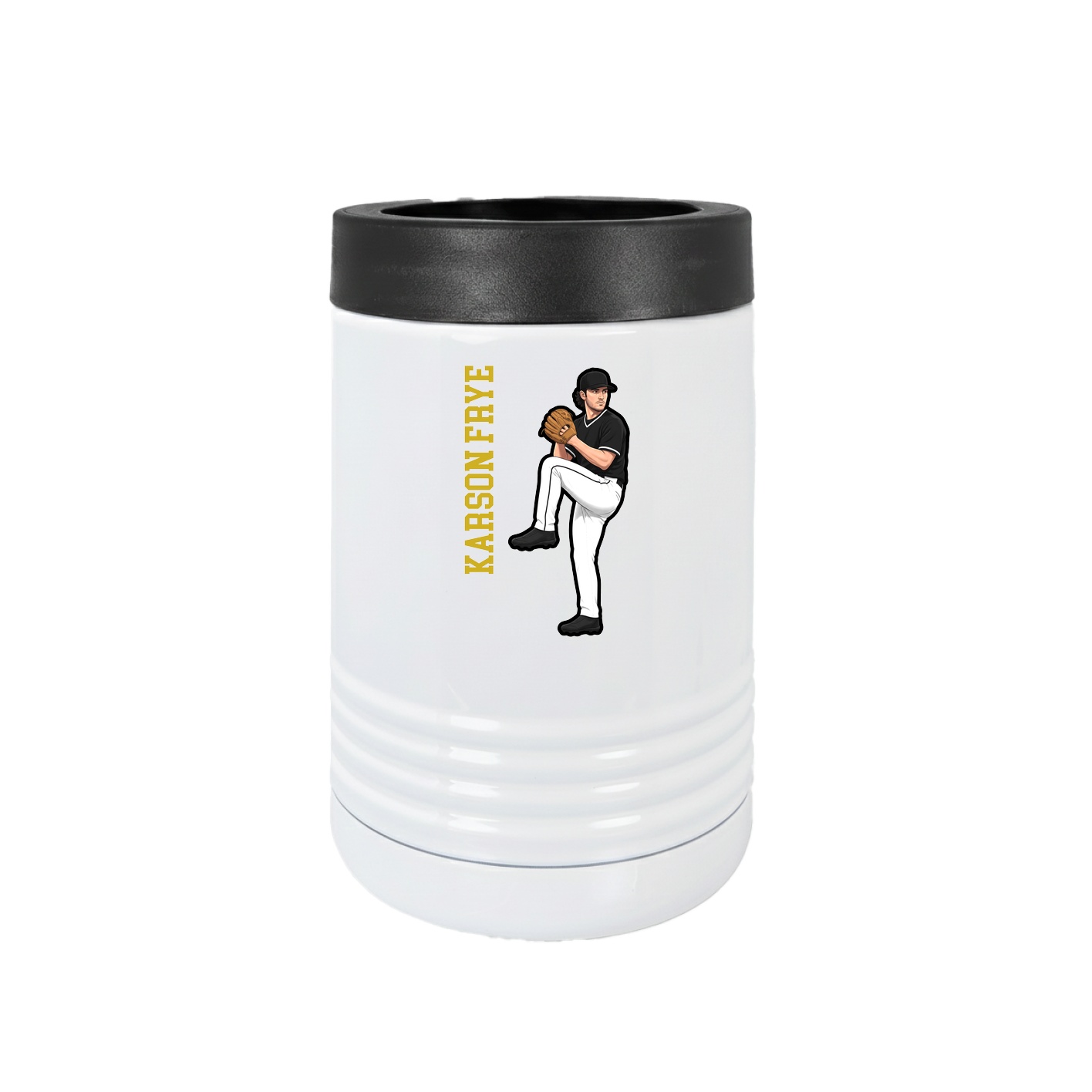 Beverage Holder — Name Vertical in White