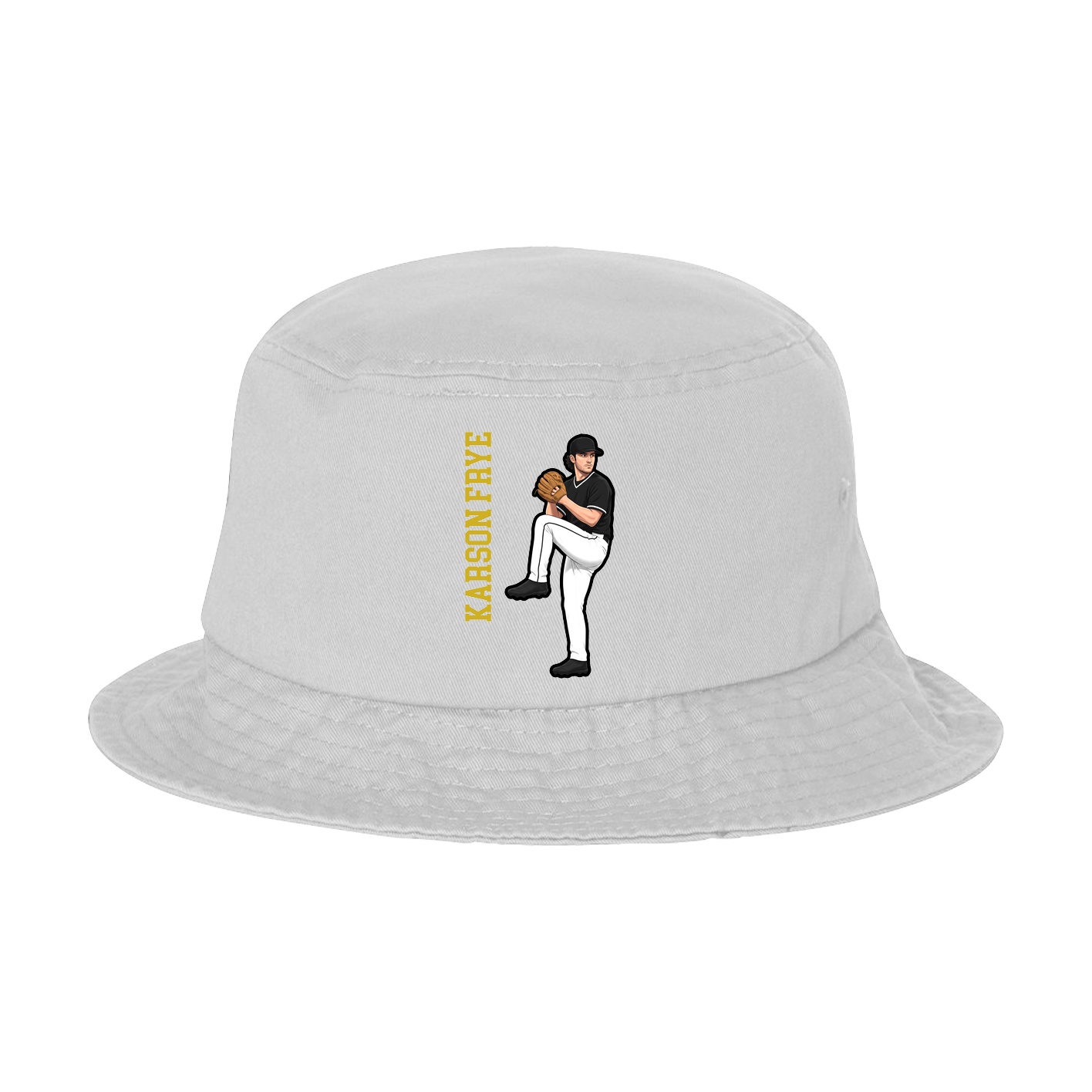 Bucket Cap — Name Vertical in White
