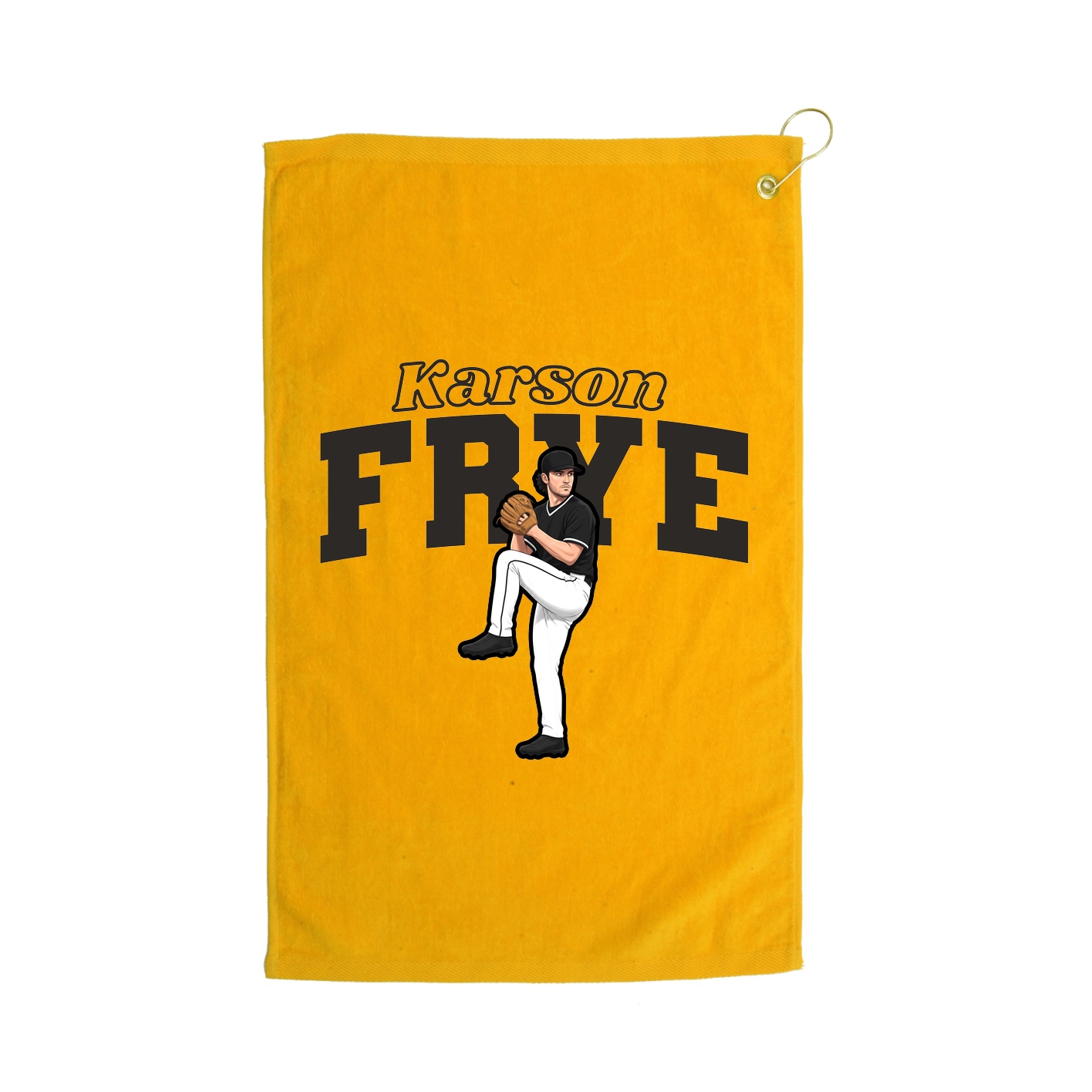 Golf Towel — Name Arch in Gold