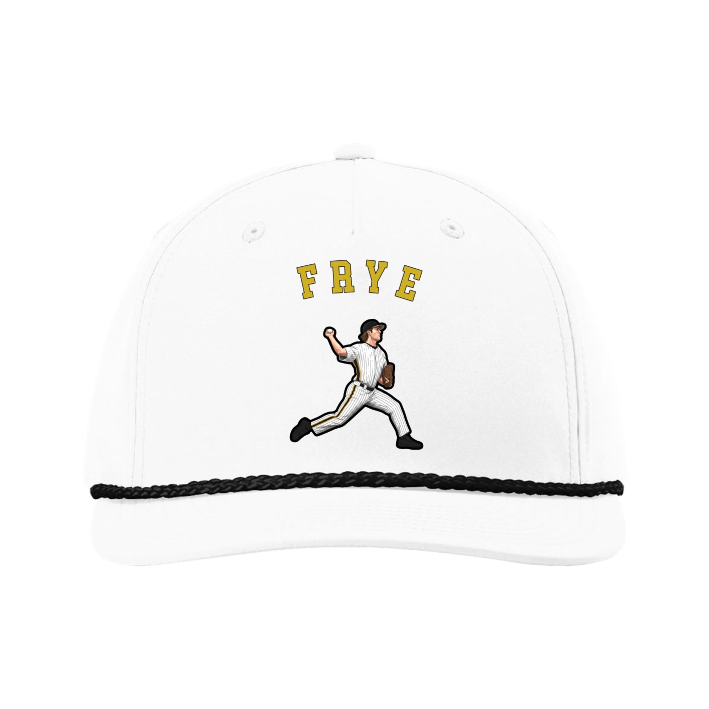 Five-Panel Classic Rope Cap — Shirsey Arch in White