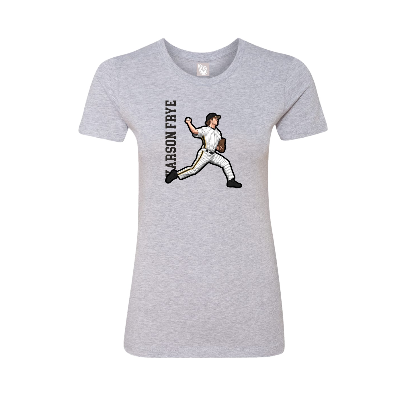 Womens Tee — Name Vertical in Grey