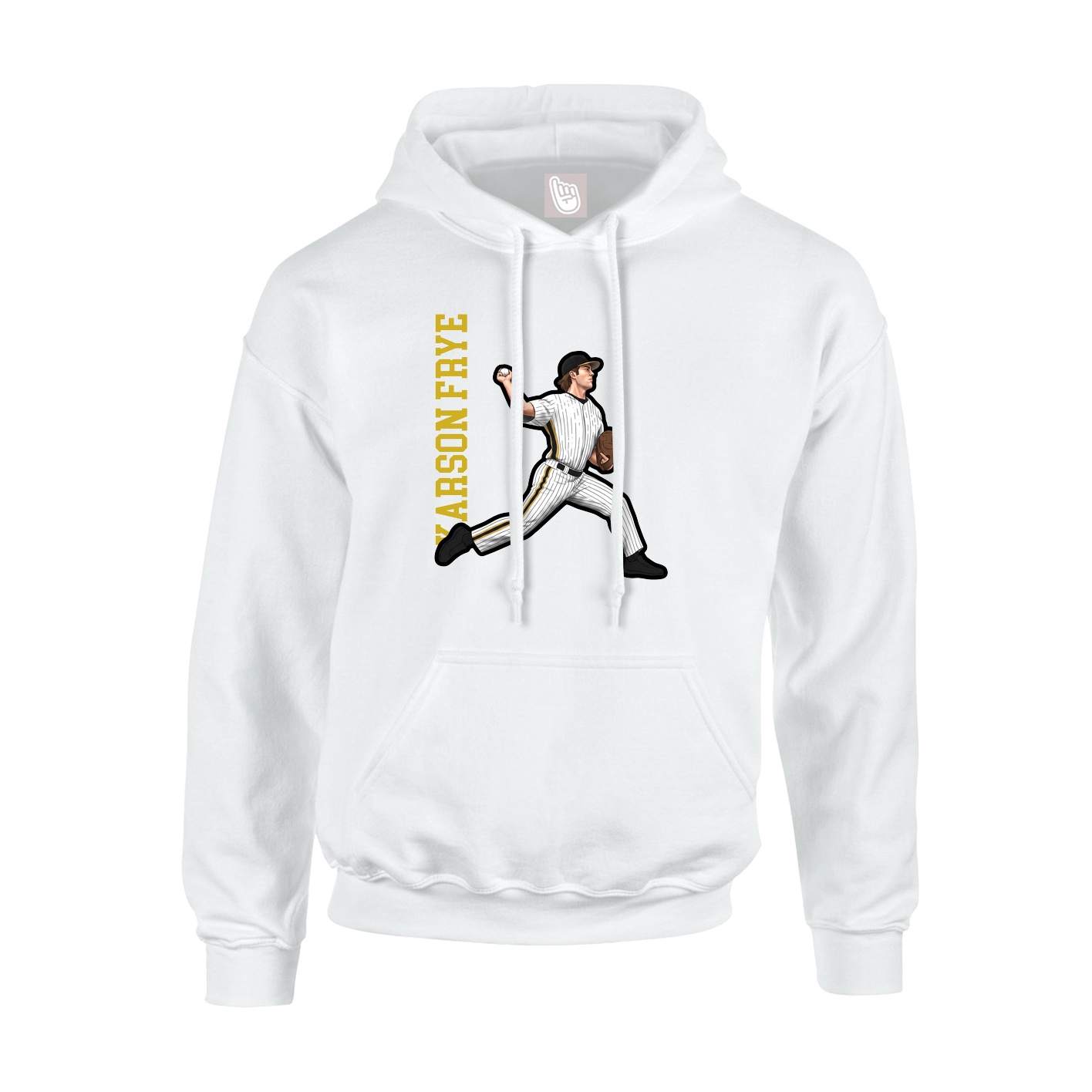 Youth Hoodie — Name Vertical in White