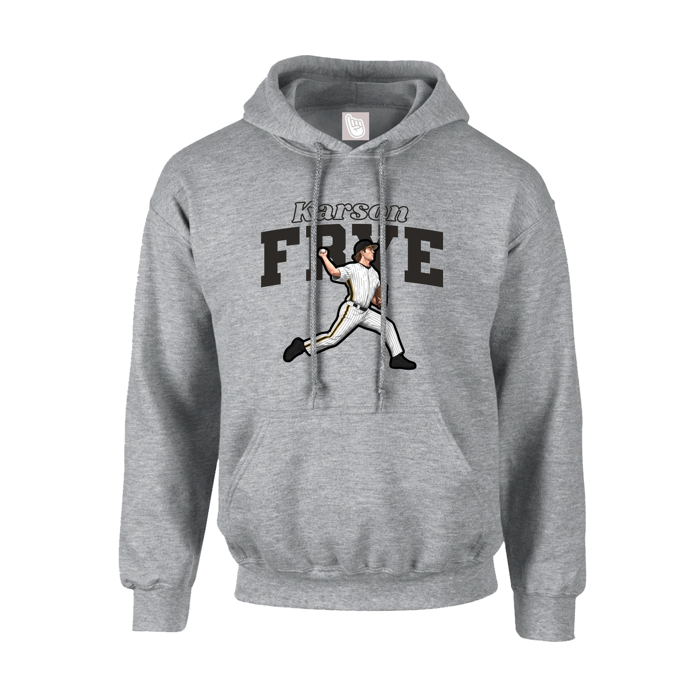 Youth Hoodie — Name Arch in Grey