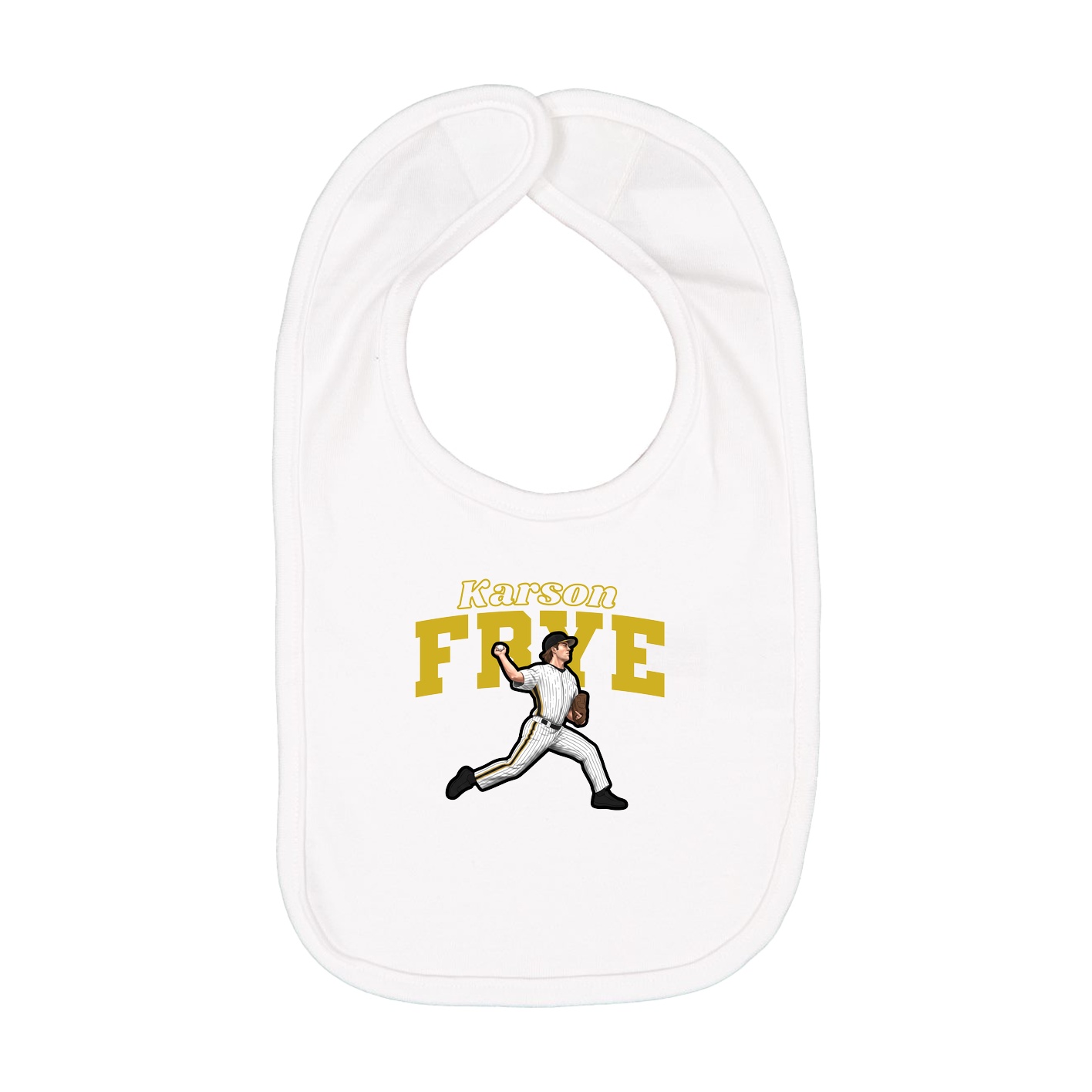 Infant Bib — Name Arch in White