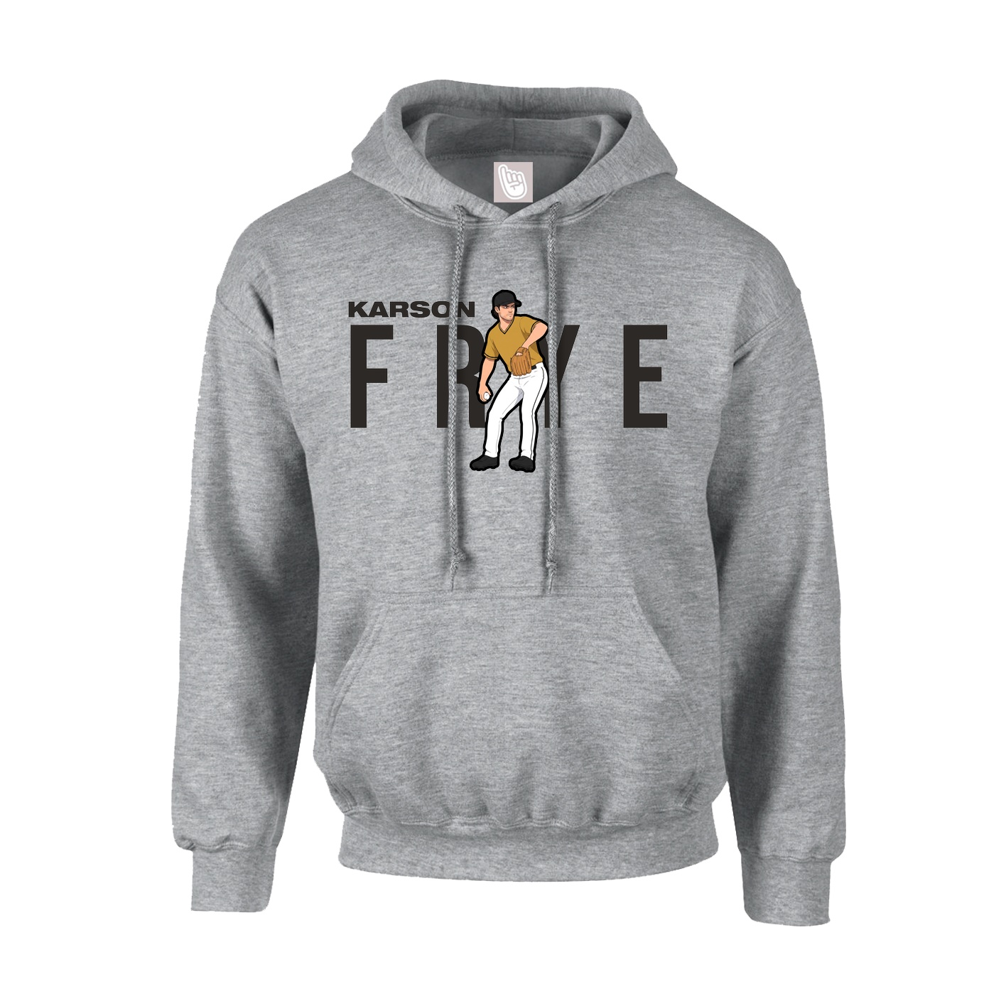 Hoodie — Player Name in Grey