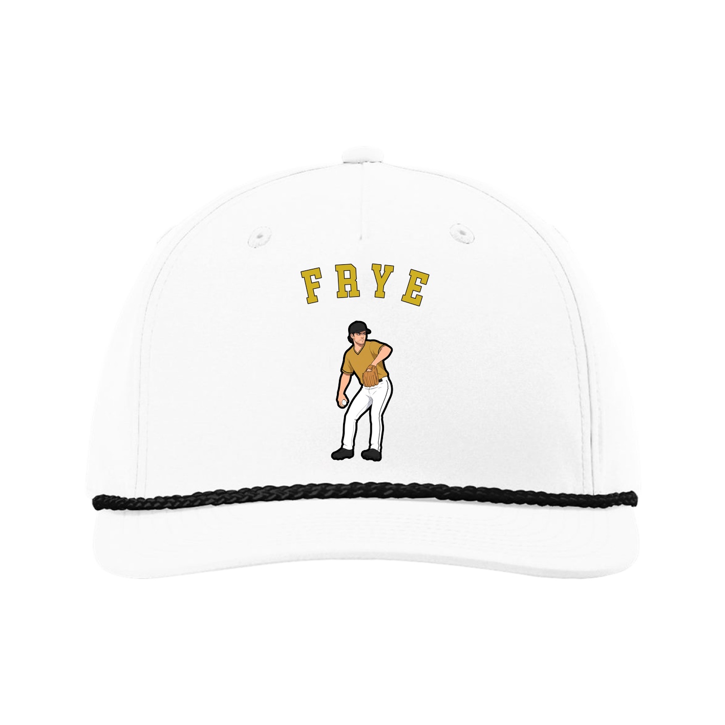 Five-Panel Classic Rope Cap — Shirsey Arch in White