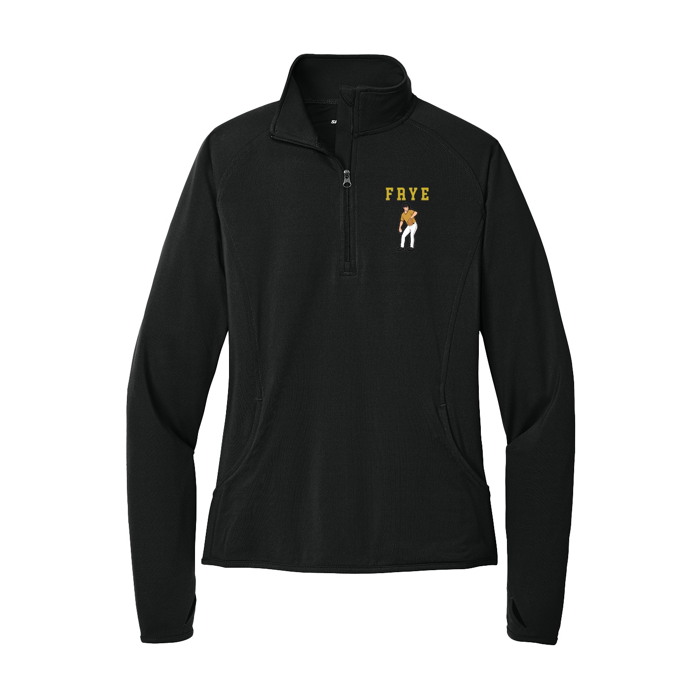 Women's Q-Zip Pullover — Shirsey in Black