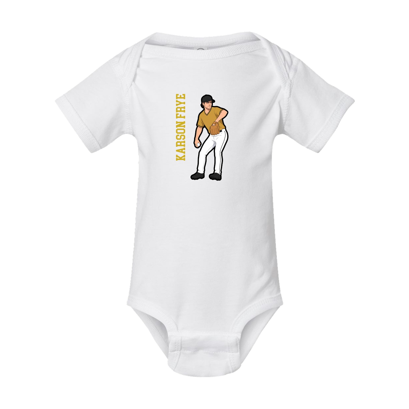 Baby Onesie — Name Vertical in White