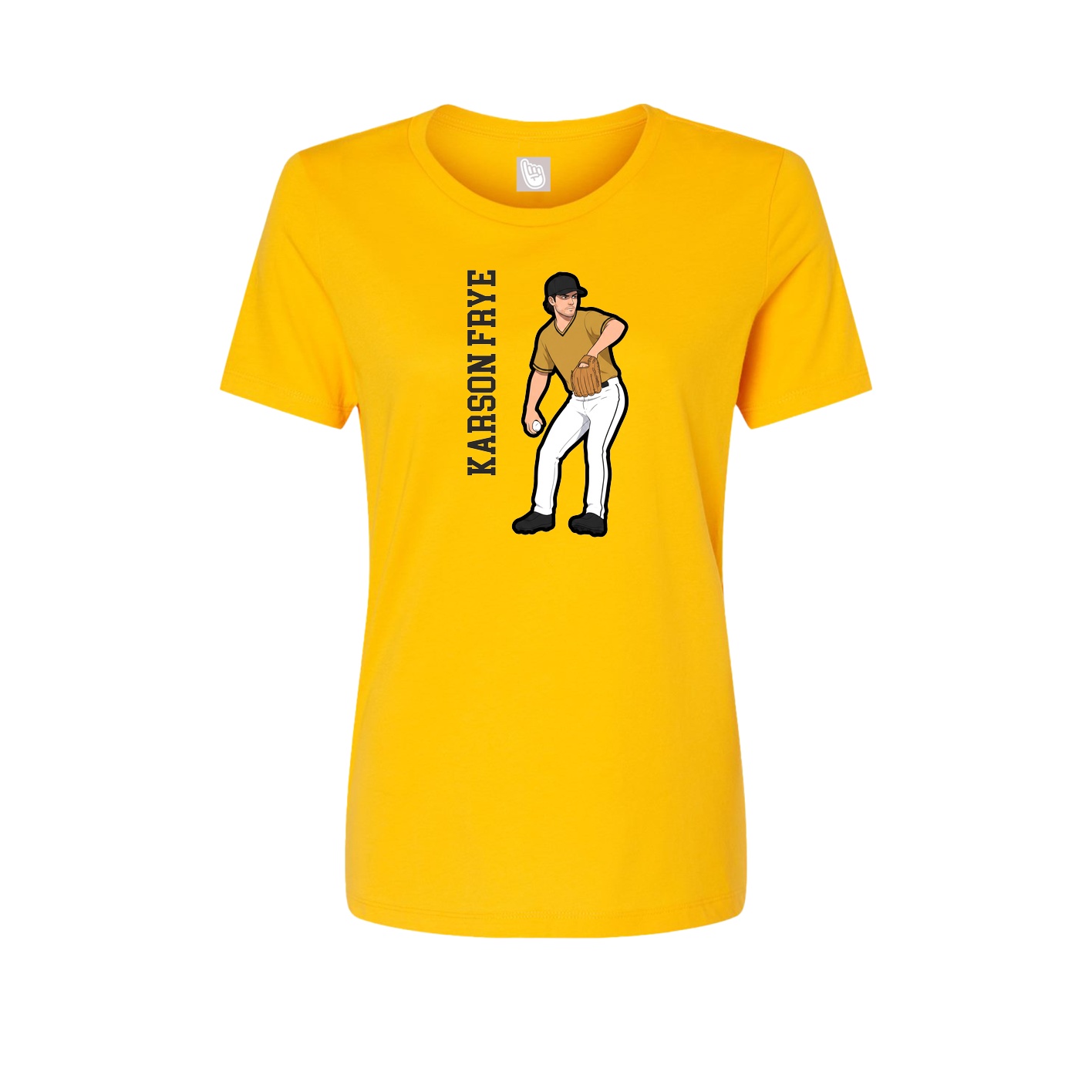 Womens Tee — Name Vertical in Gold