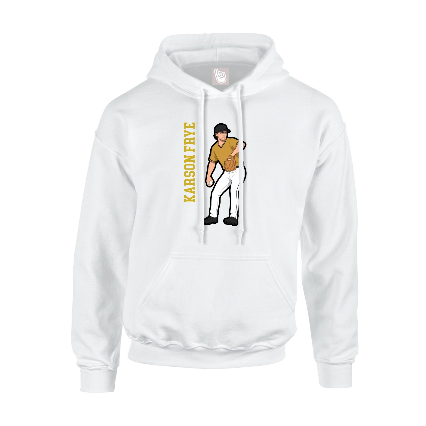 Hoodie — Name Vertical in White
