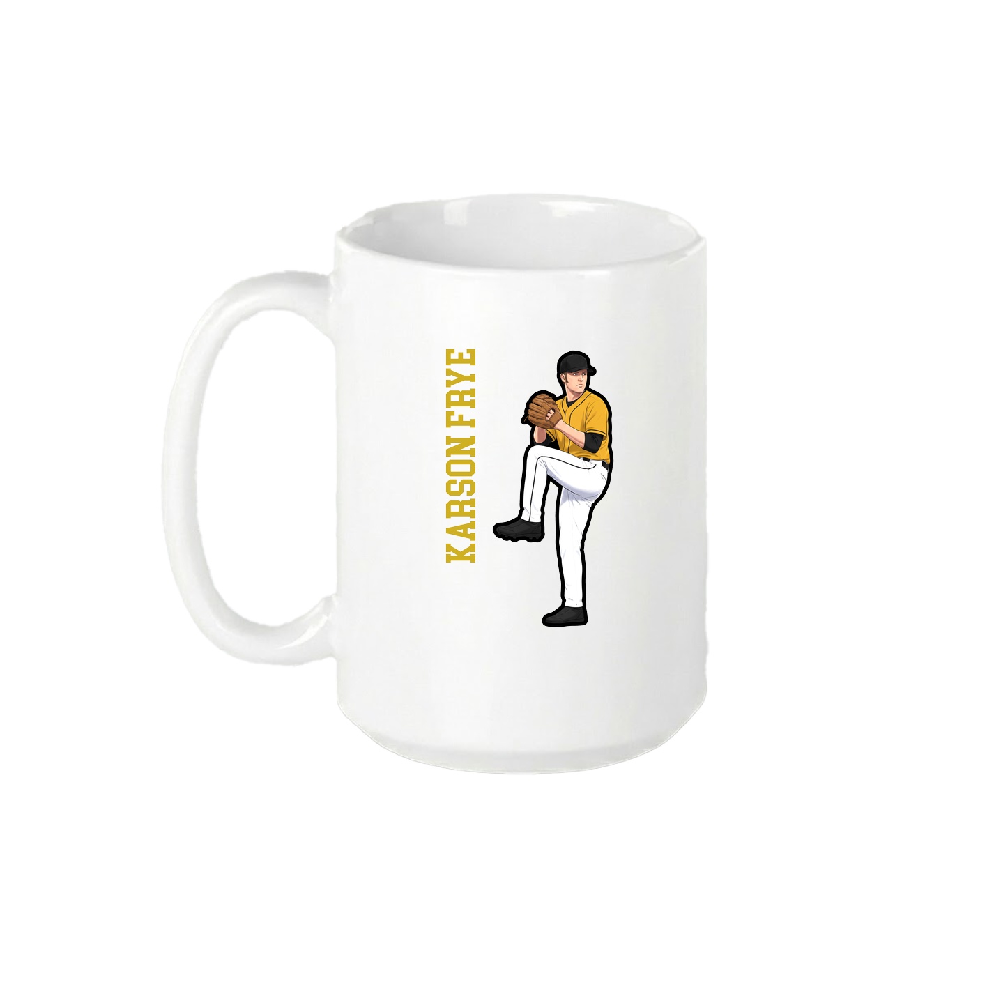 15oz Coffee Mug — Name Vertical in White