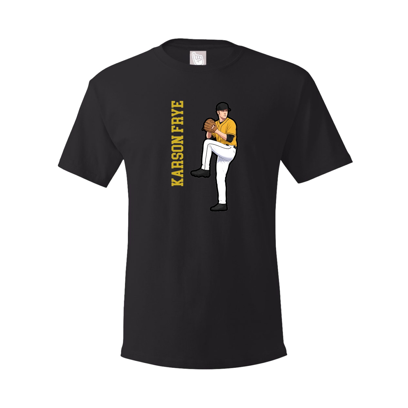Youth Tee — Name Vertical in Black