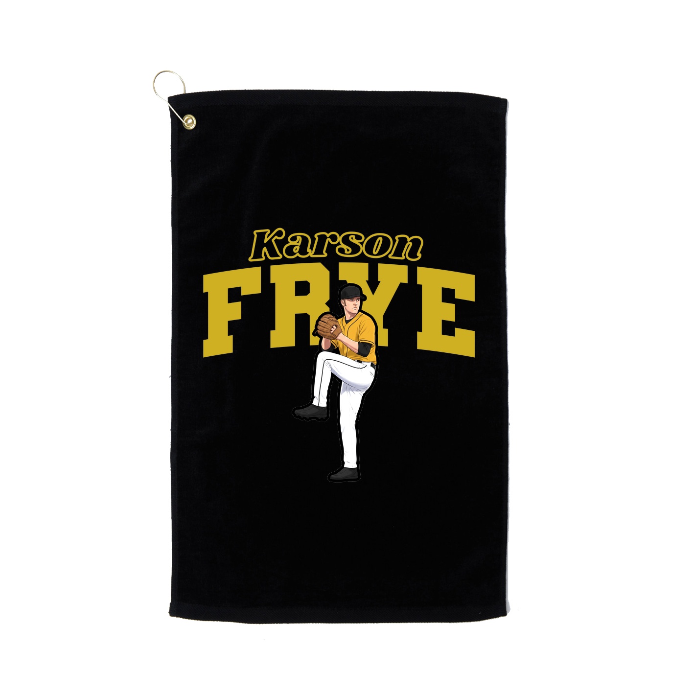 Golf Towel — Name Arch in Black
