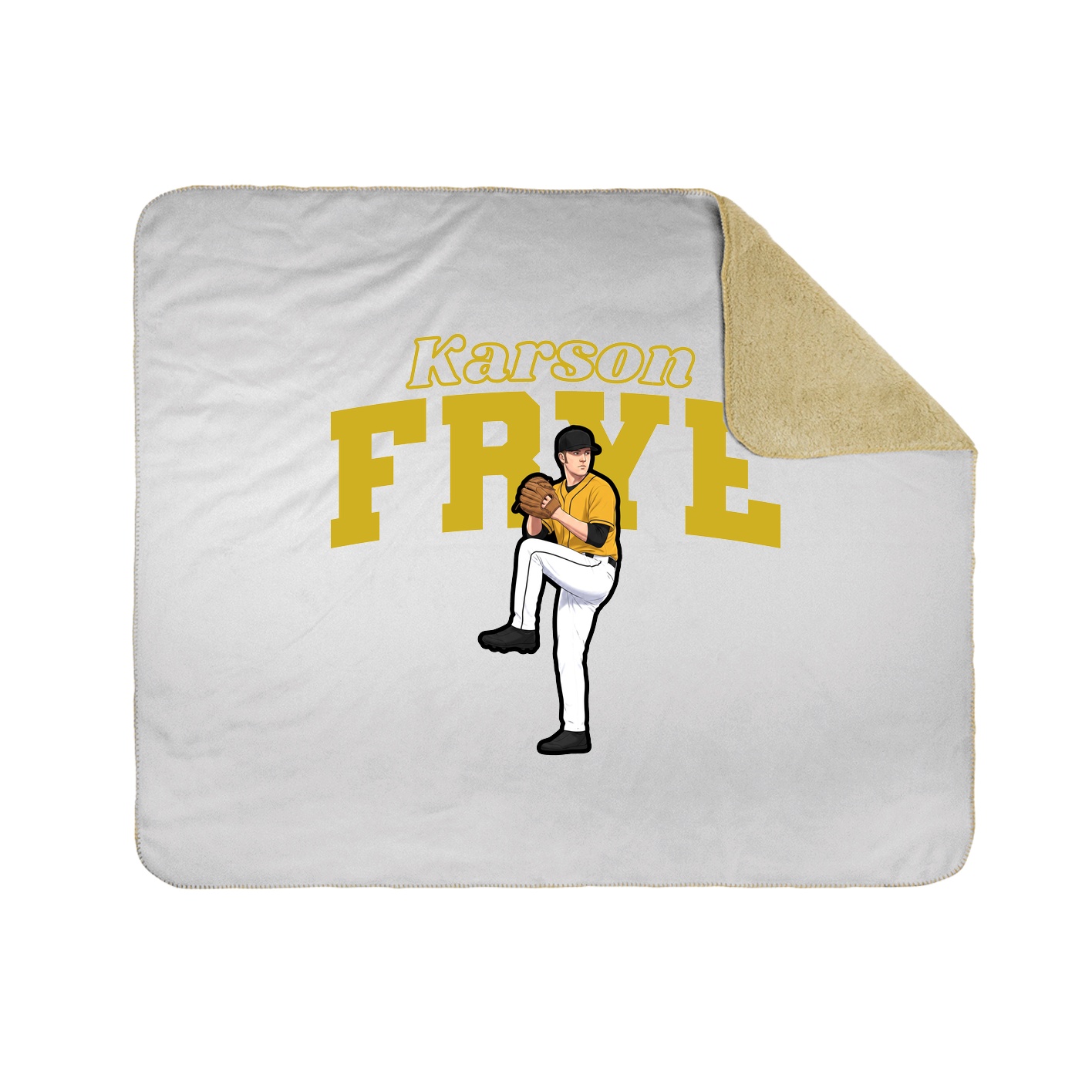 Throw Blanket — Name Arch in White