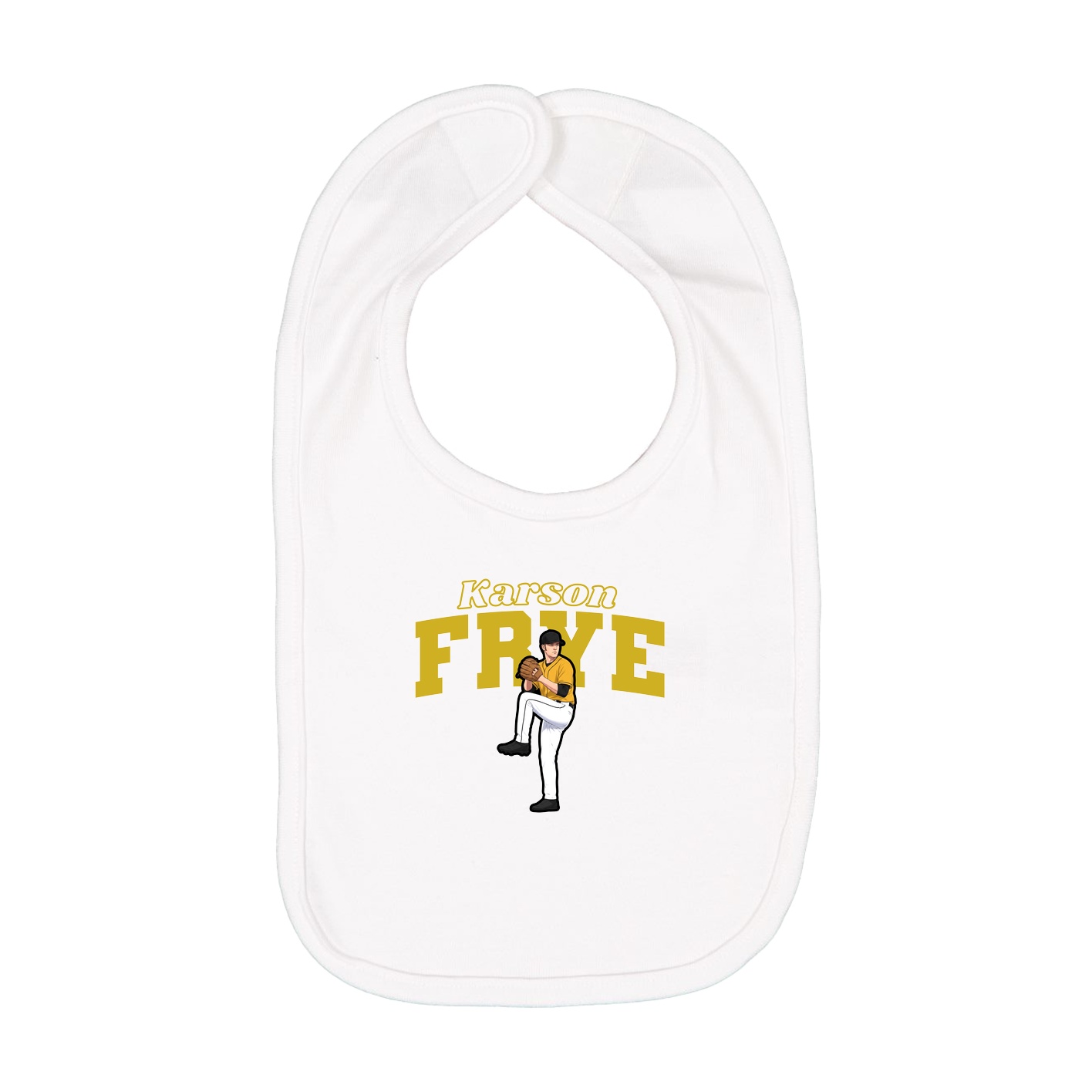 Infant Bib — Name Arch in White