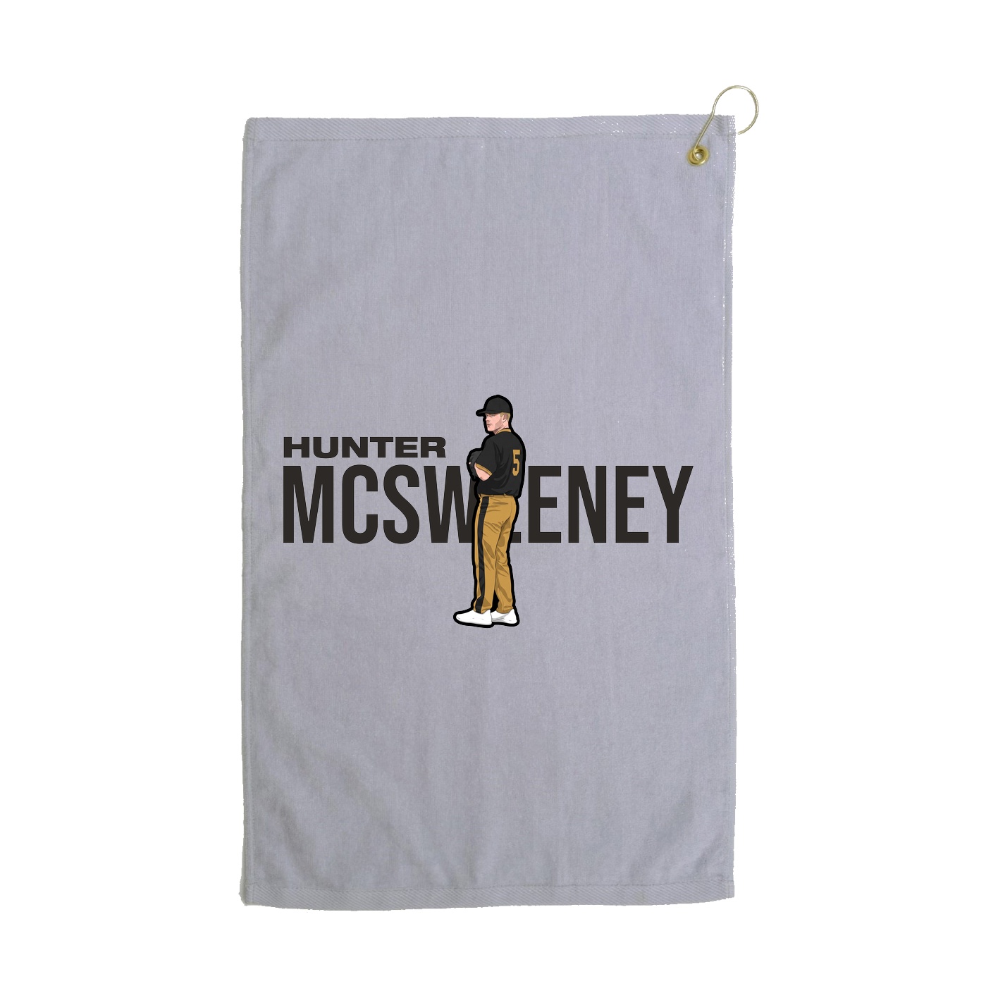 Golf Towel — Player Name in Grey
