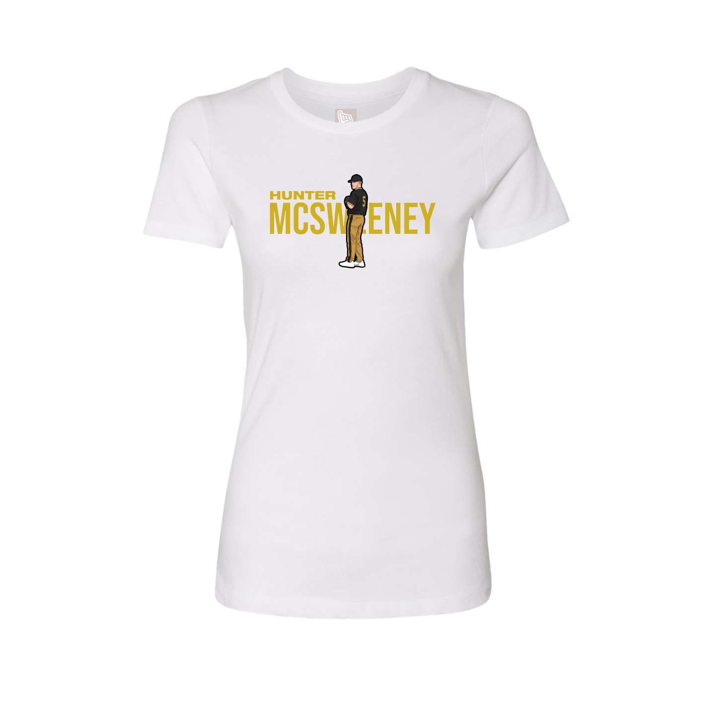 Fitted Women's Tee — Player Name in White