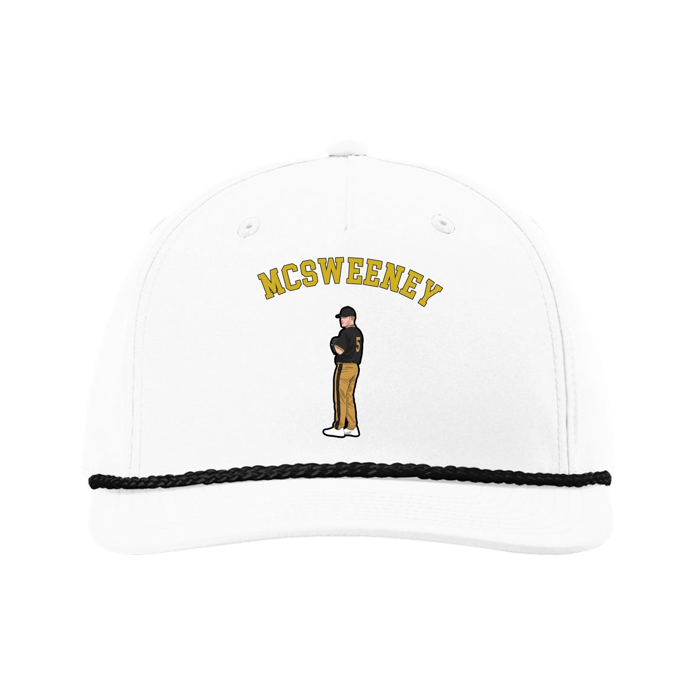 Five-Panel Classic Rope Cap — Shirsey Arch in White