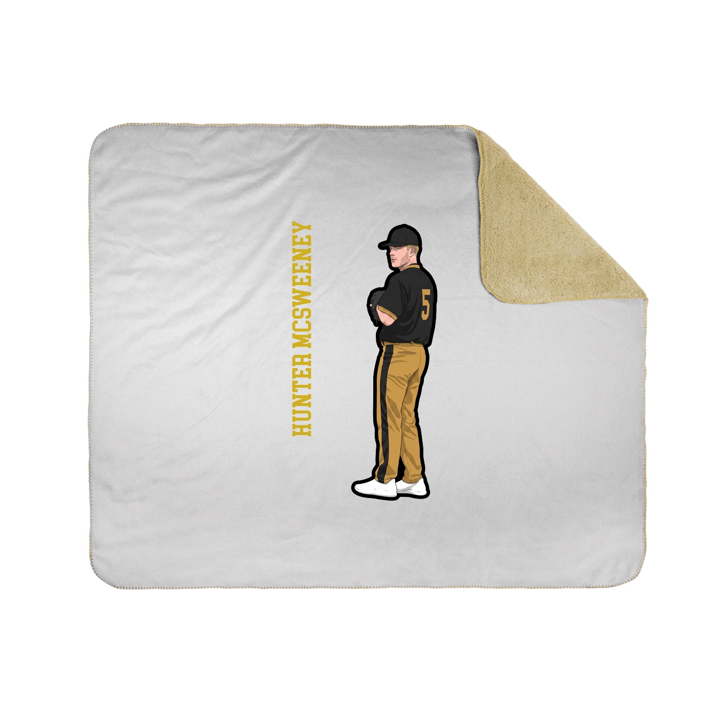Throw Blanket — Name Vertical in White