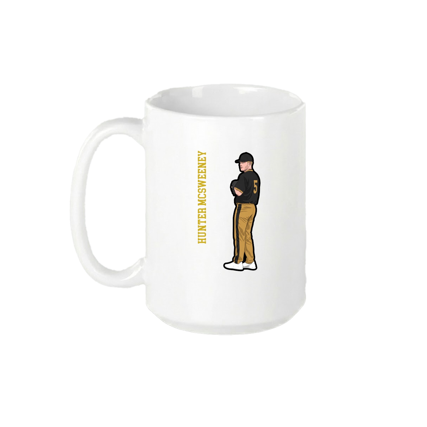 15oz Coffee Mug — Name Vertical in White