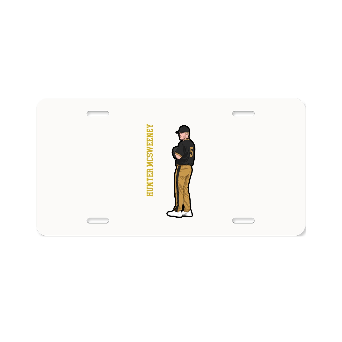 License Plate — Name Vertical in Classic