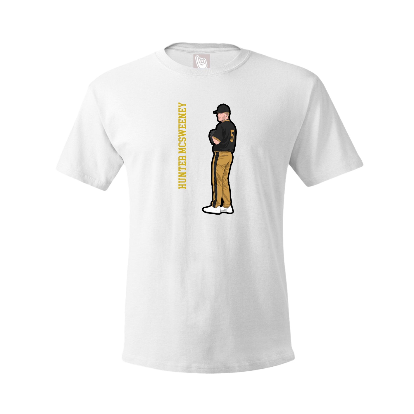Tee — Name Vertical in White