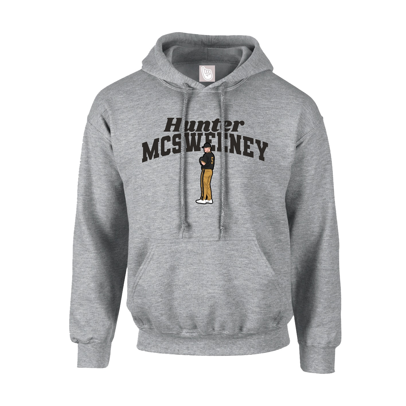 Youth Hoodie — Signature Arch in Grey