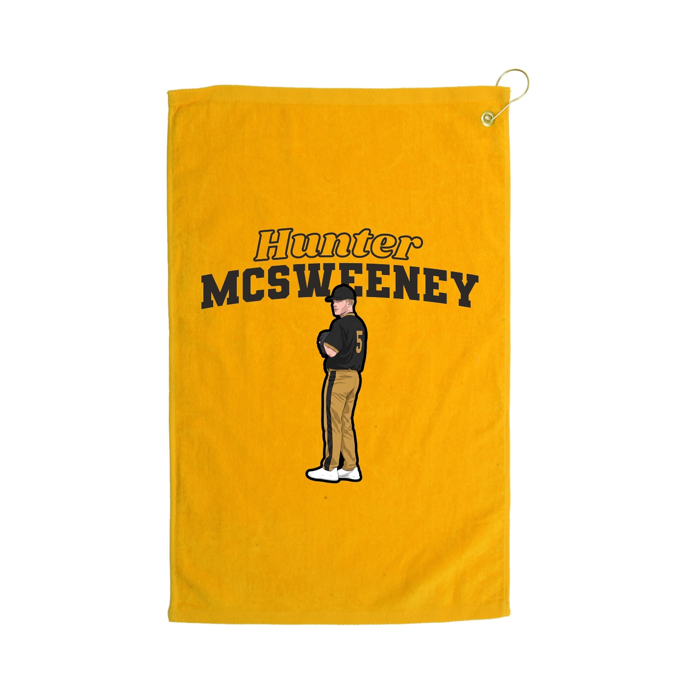 Golf Towel — Name Arch in Gold