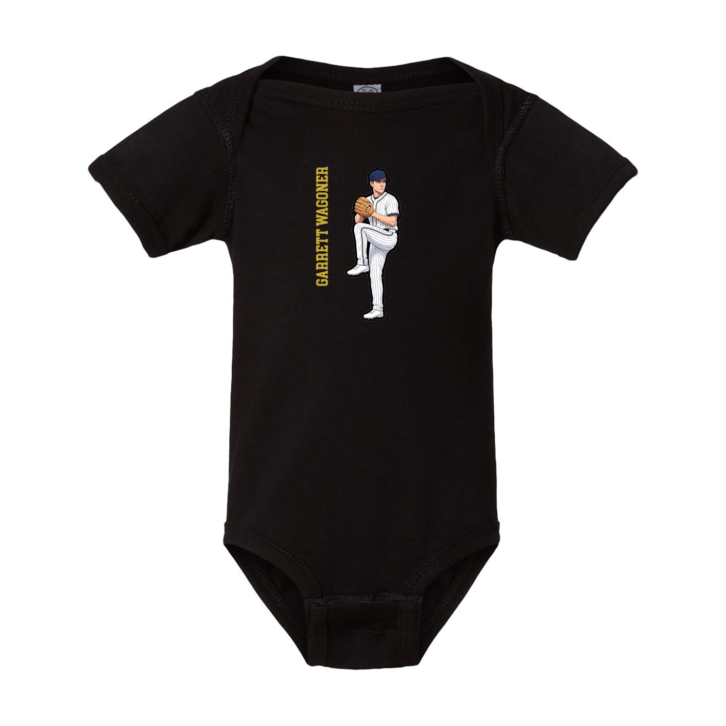 Baby Onesie — Name Vertical in Black