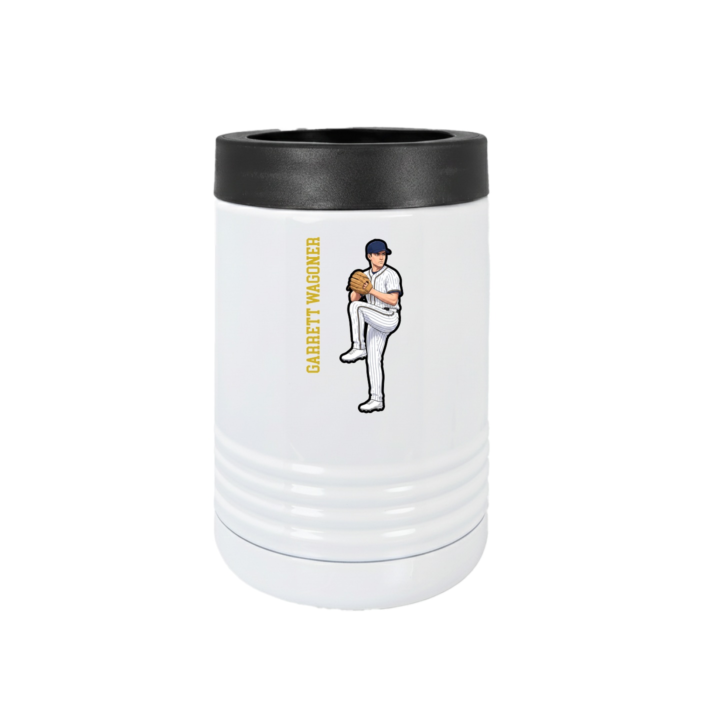 Beverage Holder — Name Vertical in White