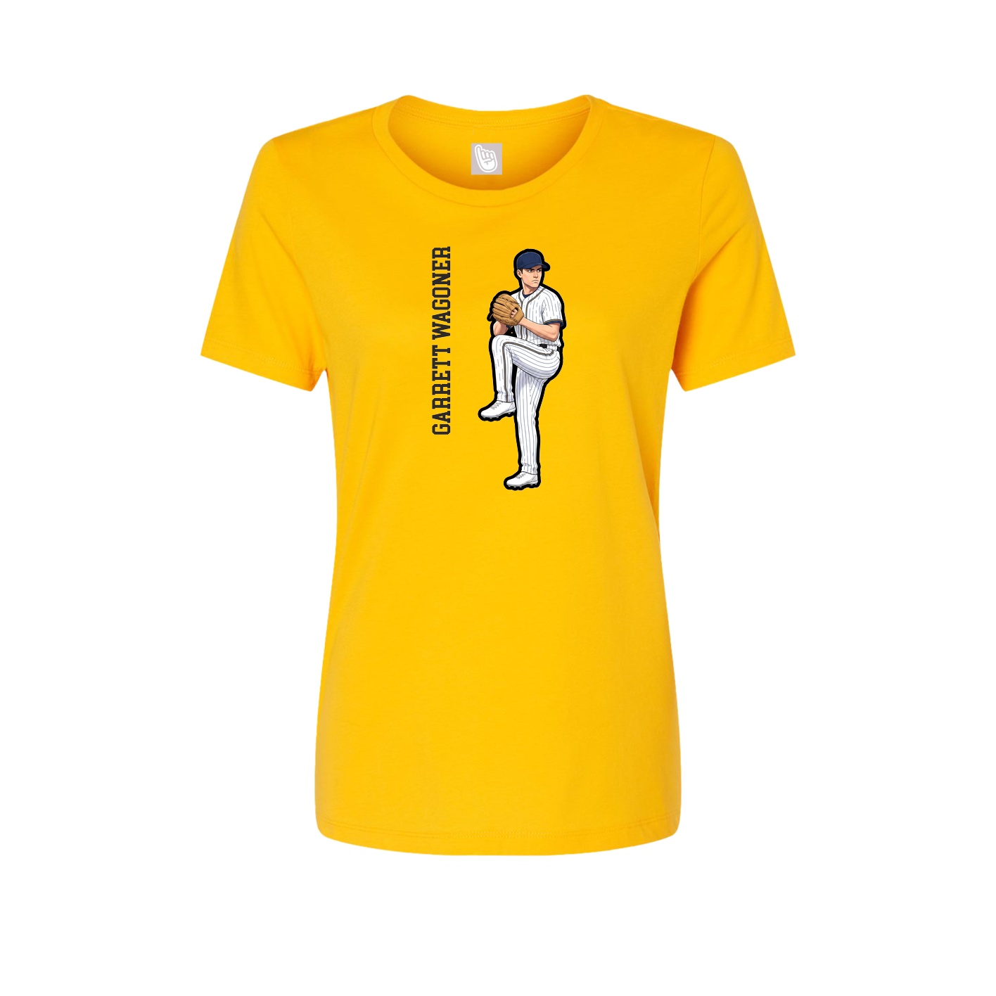 Fitted Women's Tee — Name Vertical in Gold