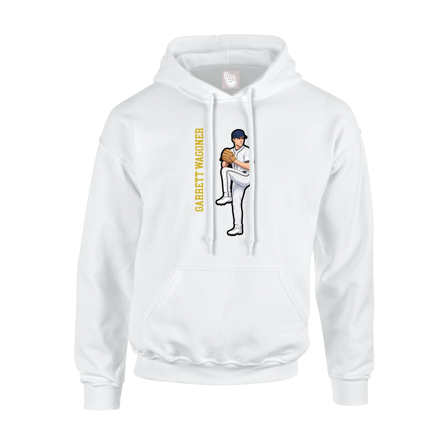 Youth Hoodie — Name Vertical in White