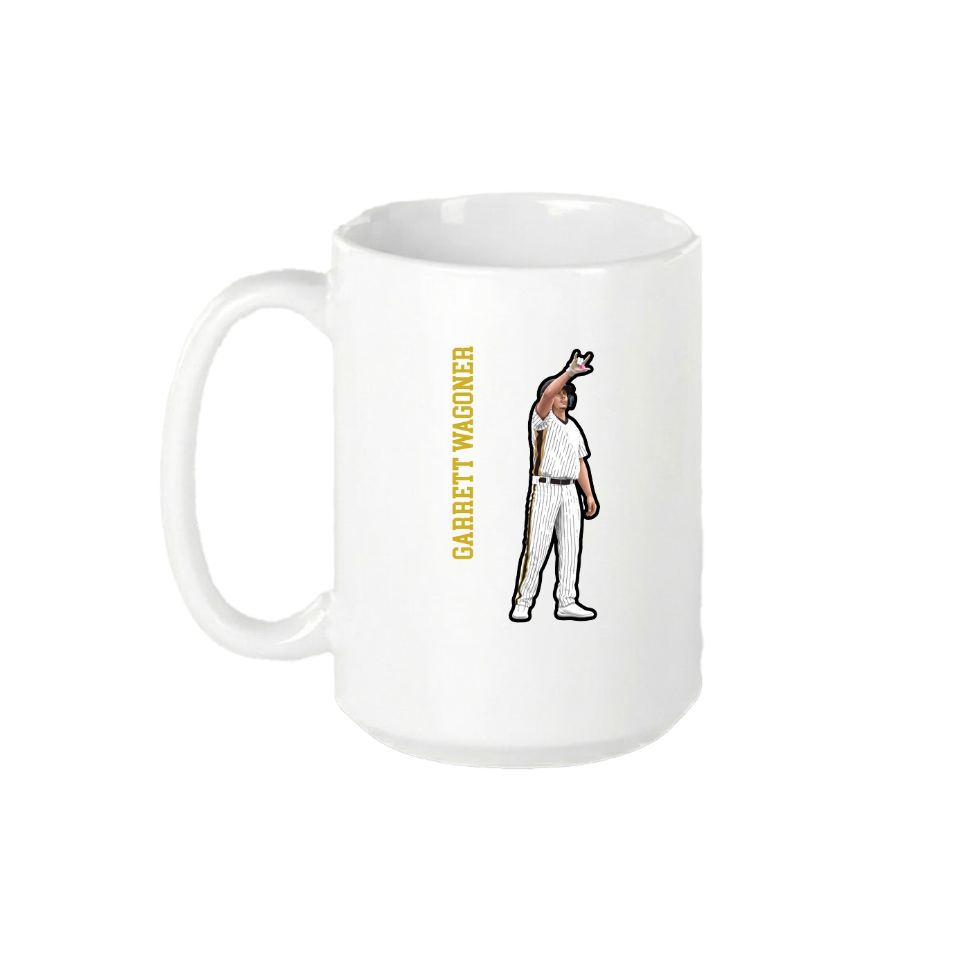15oz Coffee Mug — Name Vertical in White