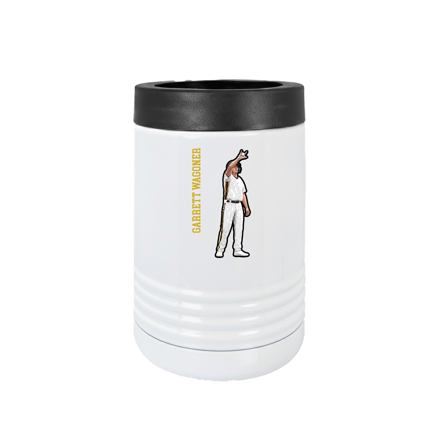 Beverage Holder — Name Vertical in White