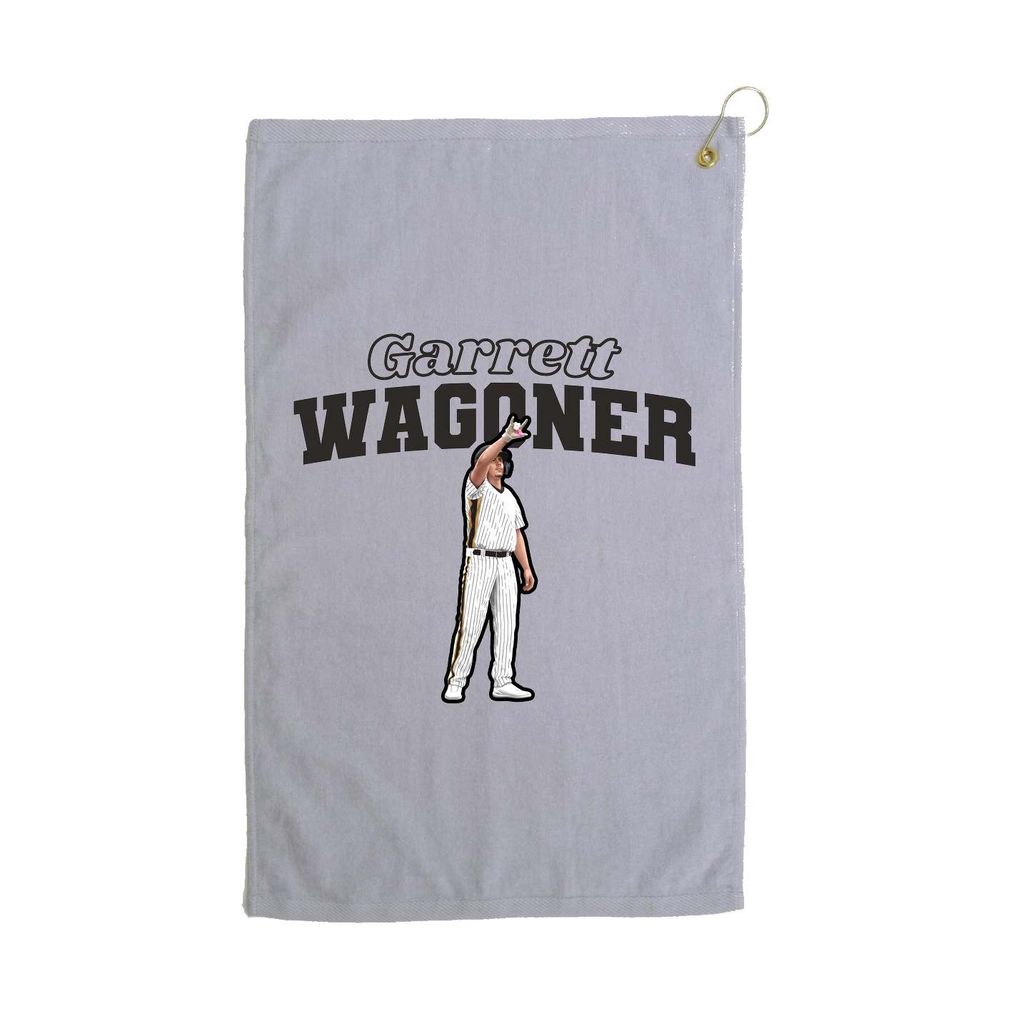 Golf Towel — Name Arch in Grey