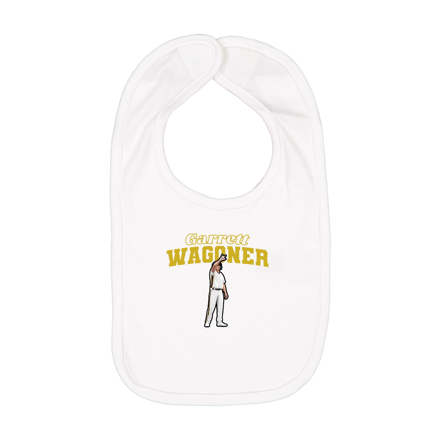 Infant Bib — Name Arch in White