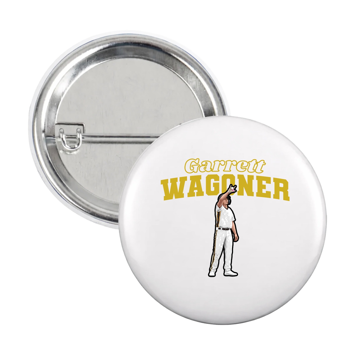 Game Day Button — Name Arch in White