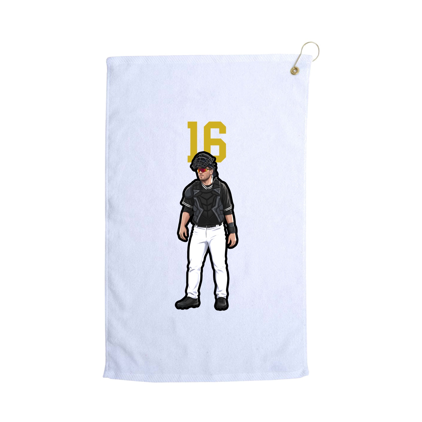 Golf Towel — Number Top in White
