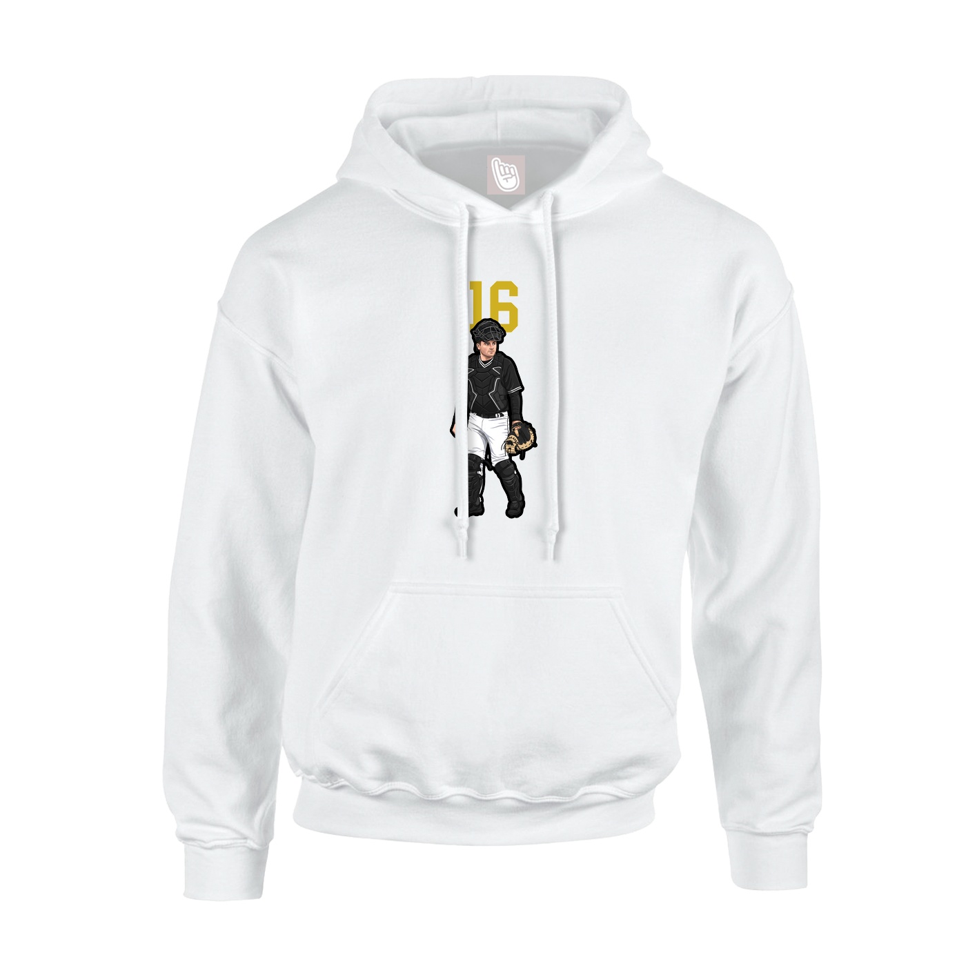 Youth Hoodie — Number Top in White