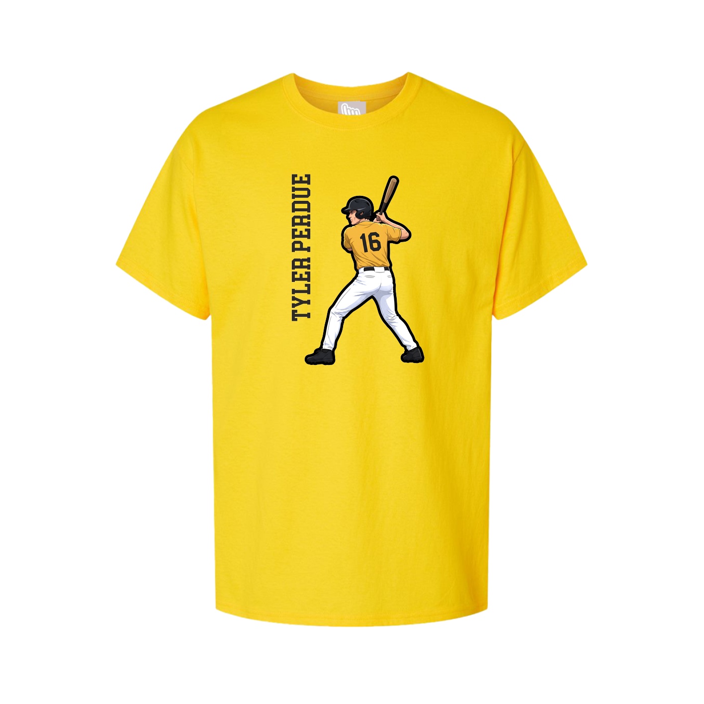 Youth Tee — Name Vertical in Gold