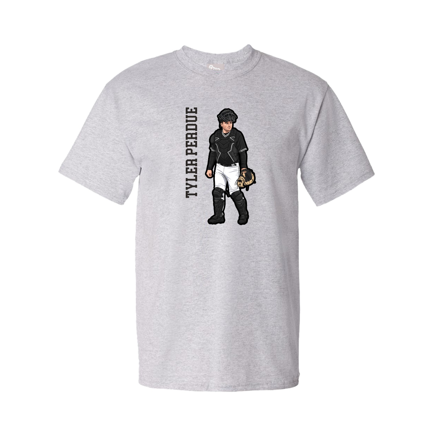 Tee — Name Vertical in Grey