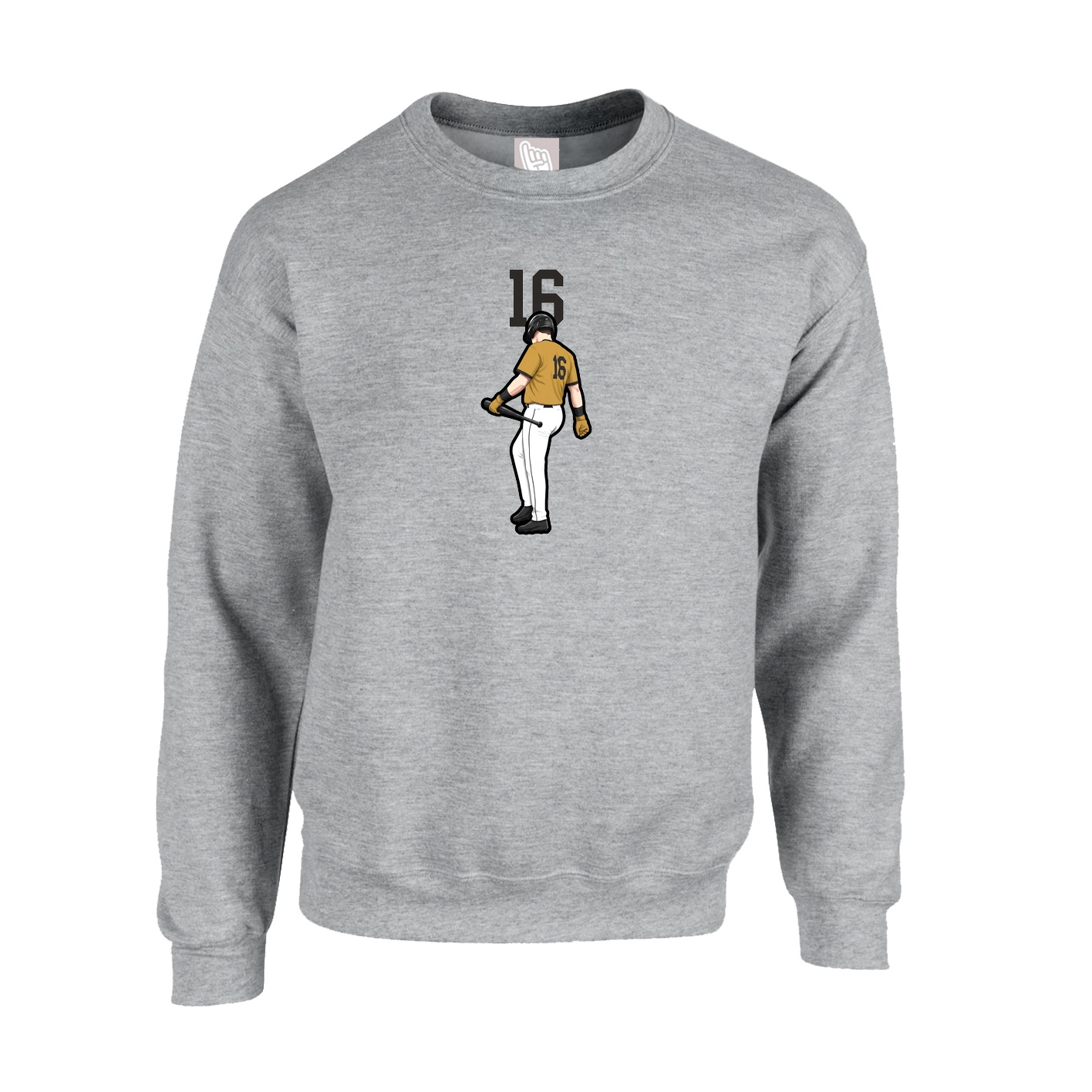 Fleece Crew — Number Top in Grey