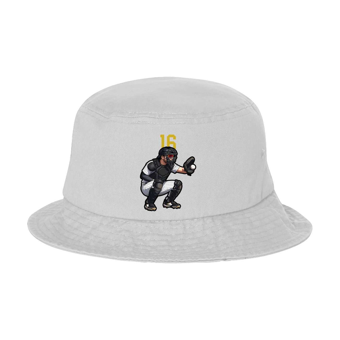 Bucket Cap — Number Top in White