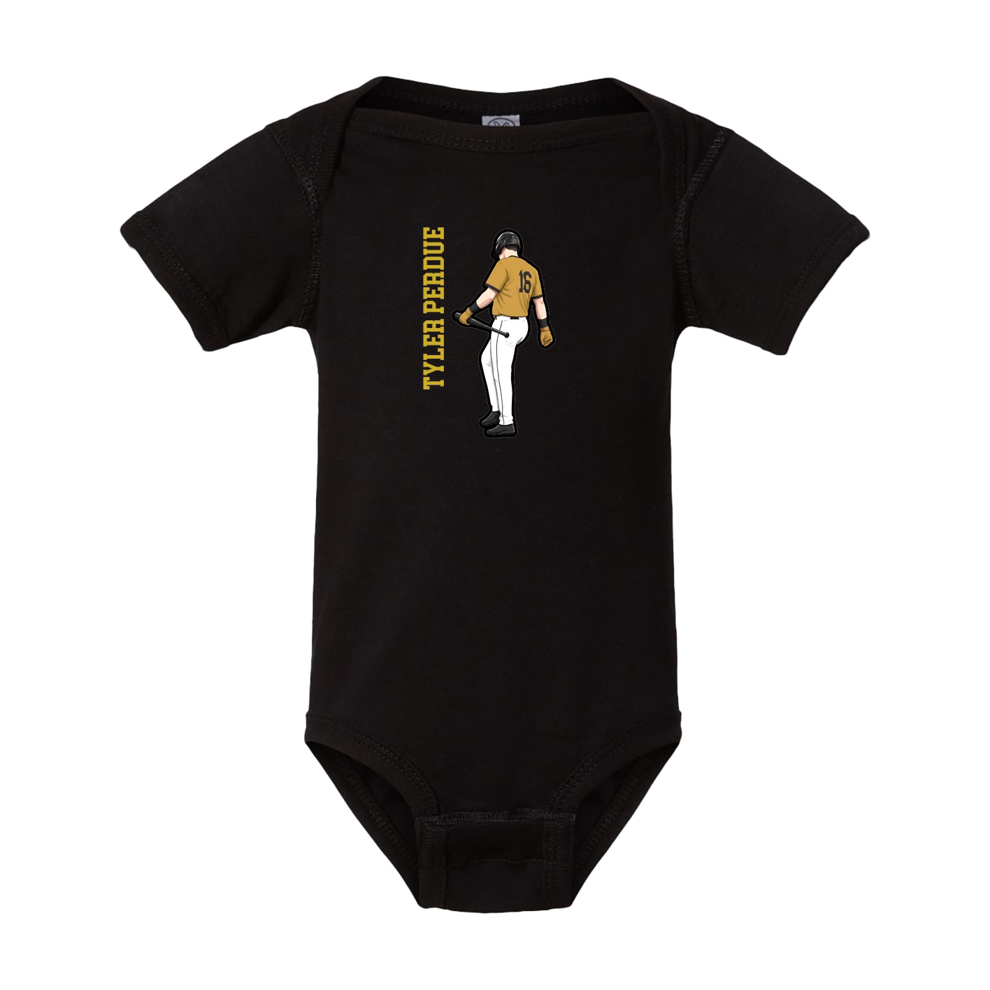 Baby Onesie — Name Vertical in Black