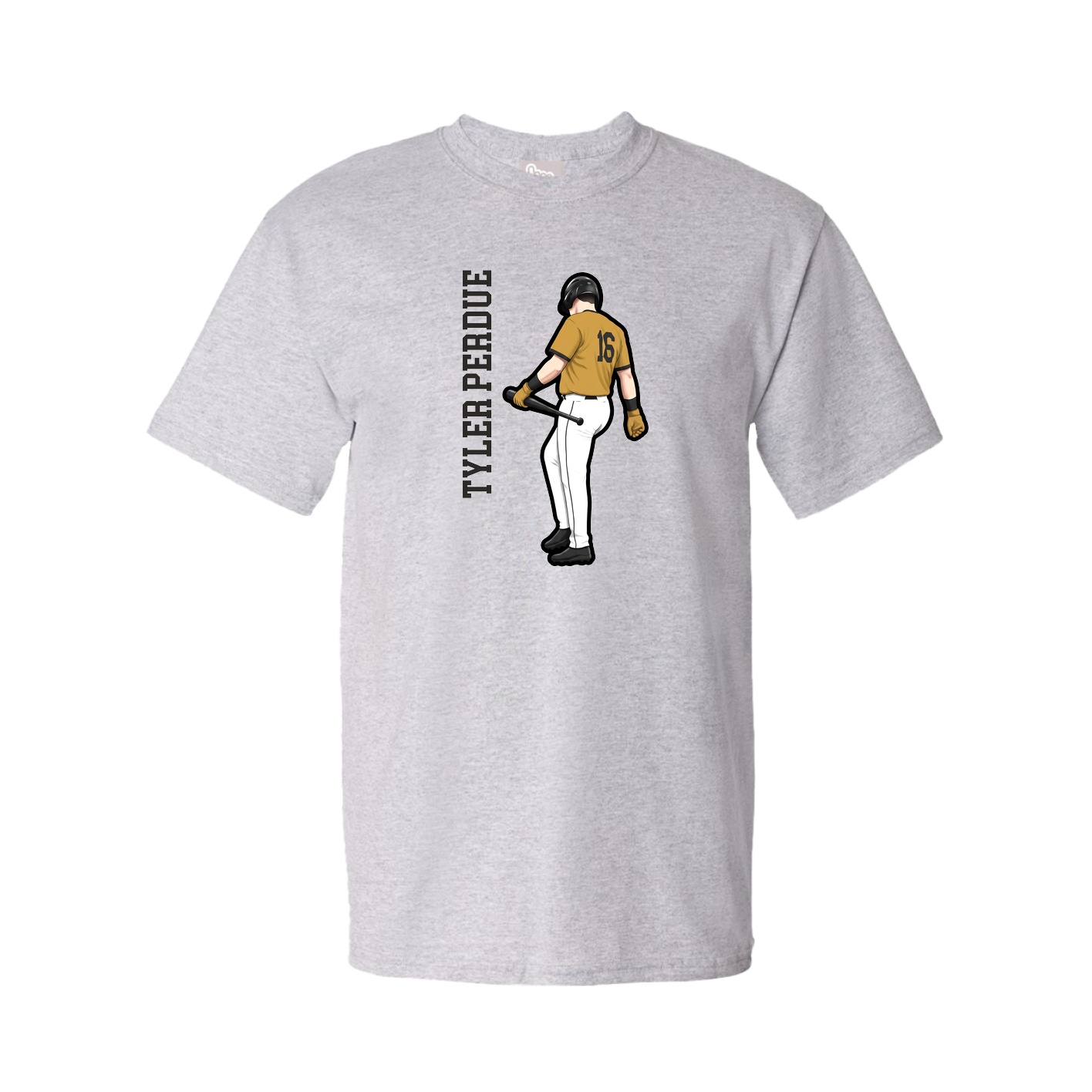 Tee — Name Vertical in Grey