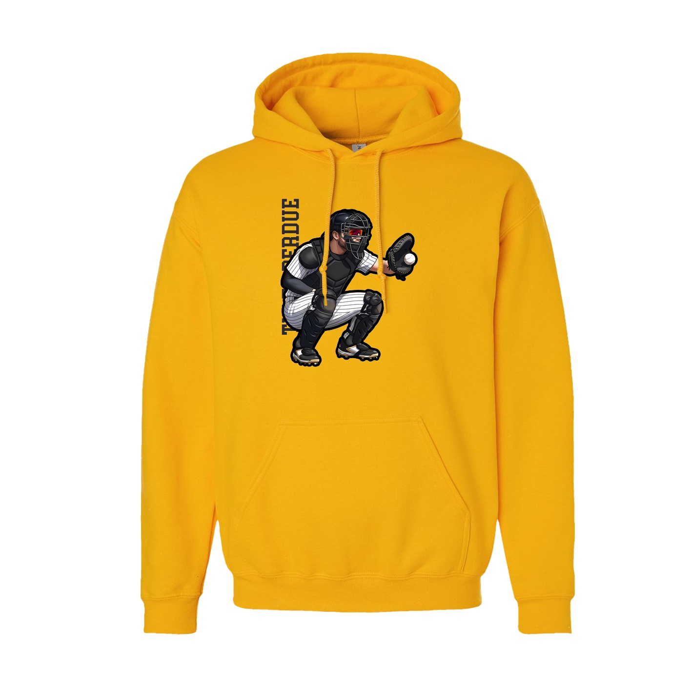 Youth Hoodie — Name Vertical in Gold