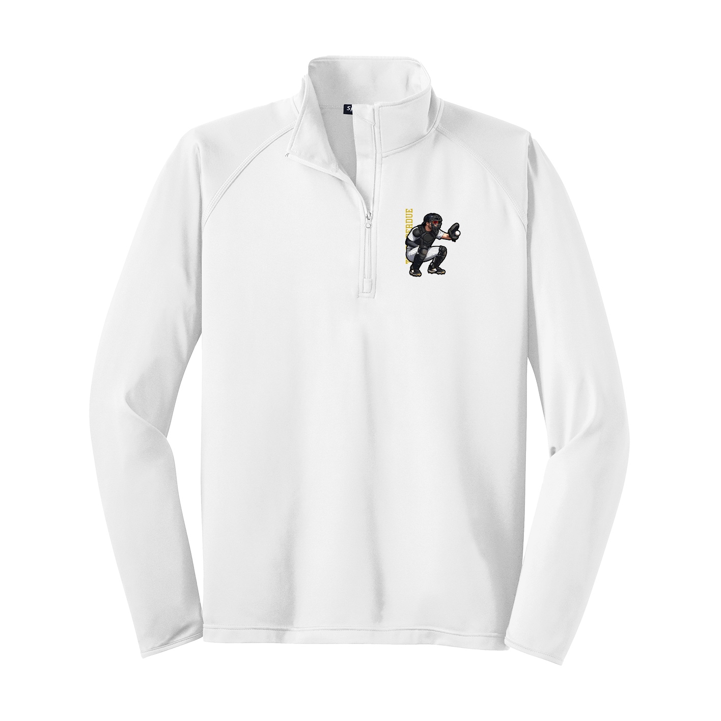Q-Zip Pullover — Name Vertical in White