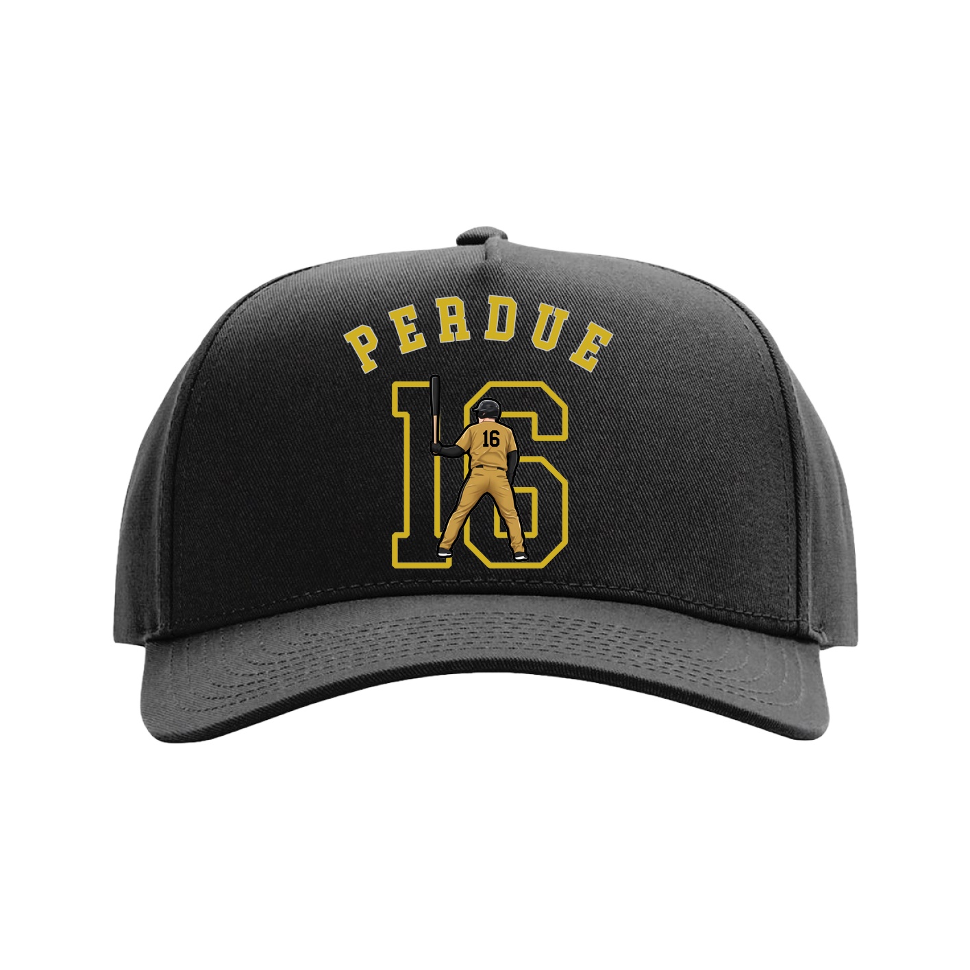 Full Fabric Five-Panel Champ Cap — Shirsey Arch in Black