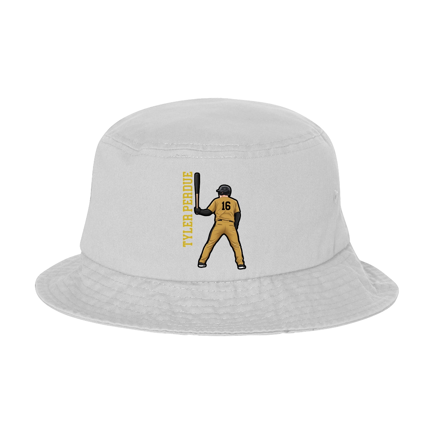Bucket Cap — Name Vertical in White